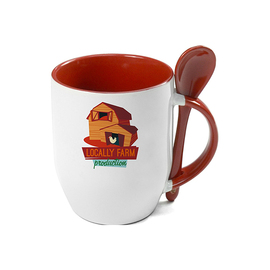 Tazza con cucchiaino e interno colorato 