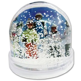 Fotoglobo zep forma sfera con neve