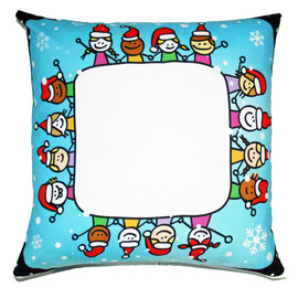 Cuscino con grafica natalizia con bambini