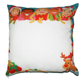 Cuscino con grafica bimbi e riquadro bianco