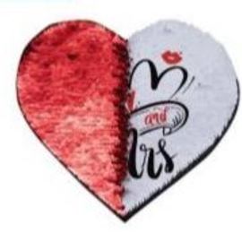 Patch cuore bianco/rosso