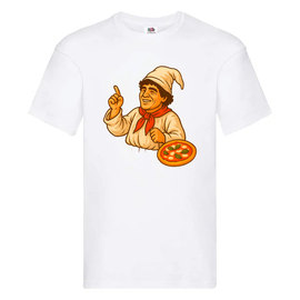 T-Shirt bianca 150 grammi con stampa in quadricomia 