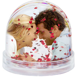 Fotoglobo zep forma sfera con cuoricini all'interno